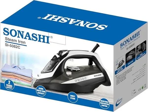 اتو بخار سوناشی مدل SONASHI SI-5082c رنگ مشکی (18 ماه گارانتی Mi Service)